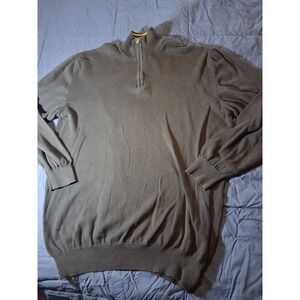 Bachrach Sweater Mens XL Black Quarter Zip‎ Pullover Casual Italy Made